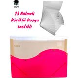 Körüklü Dosya Lastikli 13 Bölmeli - Çok Renkli