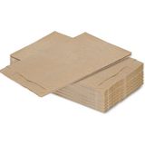 Körüklü Kraft Kese Kağıdı, Çizgili Şamua Kağıt Poşet, Hediye Ambalaj Poşeti, 50 Adet, 12X28 cm