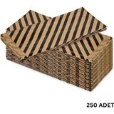 Körüklü Kraft Kese Kağıdı, Siyah Verev Desenli Şamua Hediye, Ambalaj Poşeti, 15X33 Cm, 250 Adet