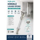 Körüklü Lavabo Sifonu 33-80 Cm – Esnek Uzatılabilir Hortum, Paslanmaz Çelik Süzgeçli Lavabo Gider