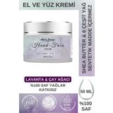 Koruyucu & Besleyici El ve Yüz Kremi, %100 Saf ve Katkısız, Lavanta - Çay Ağacı Yağı, 50ML