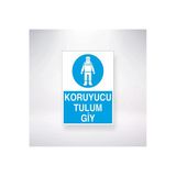 Koruyucu Tulum Giy 21X28 Arkası Yapışkanlı İş Güvenlik Sticker