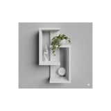KORVEA Modern Dekoratif Duvar Rafı Kitaplık Çok Amaçlı Minimal Tasarım Beyaz Raf 62cm