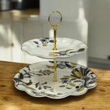 Kosava Porselen 2 Katlı Kurabiyelik 26/20 cm - 26 x 19,5 cm