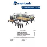 Köşe Bahçe Mobilyası Merbek 2X2.4mt