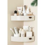 Köşe Banyo Rafı ve Organizer – 21,7 x 6 cm - Krem