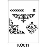 Köşe Desenler Stencil Şablon (30x30) KÖ-011
