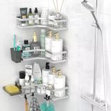 Köşe Duş Caddy Banyo Düzenleyici: Yapışkanlı Duş Rafı Küvet Rafları - 3Pack İç Duş İçin Delme Yok Duş Rafı - Paslanmaz Çelik Paslan