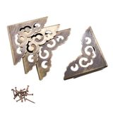 Köşe Koruyucu Kenar haowei 4 Parça Retro Bronz Metal Dekoratif Kutu Dolap Göğüs Masaları Mücevher Kutusu Çekmece Masaları Mobilya için Güvenlik Tamponları