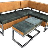 Köşe Takım 12441 Mutfak C Loca Model Metal Nikelaj Kalite Kumaş Döşem El Yapım