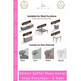 #Köşekoruma Bebek Çocuk Güvenlik Şeffaf Silikon Mobilya Koruyucu Masa Kenarı Köşe Koruması - 5 Adet