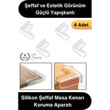 #Köşekoruma Silikon Şeffaf Masa Kenarı Koruma Aparatı 4 Adet Yapışkanlı Köşe Koruyucu Bebek Çocuk Güvenlik Darbe Önleyic