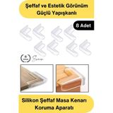 #Köşekoruma Silikon Şeffaf Masa Kenarı Koruma Aparatı 8 Adet Yapışkanlı Köşe Koruyucu Bebek Çocuk Güvenlik Darbe Önleyic