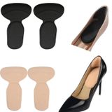 Kösele, Sandalet veya Stiletto Ayakkabı İçi Taban Ağrısı Önleyici, Yumuşak Pamuklu T Şekilli, Topuk Vurma, Taban Ağrıma Önleyici Pedler (1 Çift Siyah+ 1 Çift Krem, 2 ÇİFT)