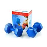 Köşeli Dambıl Ağırlık Seti Fitness Vücut Geliştirme Aleti 6 Kilogram Dumbel Set (3 3kg) - Mavi - 2 x 2,17 kg
