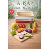 KoseToys Ahşap Kasalı Sebze Meyve Seti 23 Parça 3+ Yaş İçin Eğlenceli Oyun Deneyimi - Çok Renkli