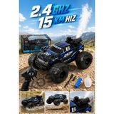 KoseToys Buharlı Uzaktan Kumandalı Yarış Arabası 15 Kmh 4x2 Sarj Edilebilir Pilli - Mavi