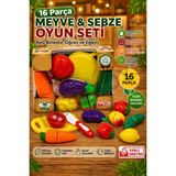 KoseToys Kesilebilir Meyve Sebze Seti 16 Parça - Çok Renkli