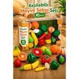 KoseToys Kesilebilir Sebze Meyve Seti 41 Parça - Çok Renkli