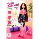 KoseToys Kız Oyuncak Bebek Eklemleri Hareketli Yoga Zamanı 30 cm - Bej