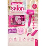 KoseToys Kız Oyuncak Saç Tasarım ve Güzellik Salonu Oyun Seti Kaliteli Sesli ve Işıklı - Pembe