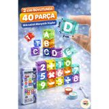 kosetoys Manyetik Akıllı Küp Seti 40 Parça Eğitici Mıknatıslı STEM Oyuncağı