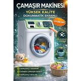KoseToys Oyuncak Çamaşır Makinesi Dokunmatik Ekran Yüksek Kalite 24 cm - Beyaz