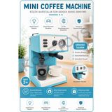 KoseToys Sesli Işıklı Buhar Atan Gerçek Su Hazneli ve Su Akıtan Oyuncak Kahve Makinesi 20CM Mavi