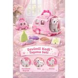 KoseToys Taşıma Çantalı Yürüyebilen ve Miyavlayan Sevimli Yavru Kedi(Pembe Kutu)