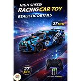 KoseToys Uzaktan Kumandalı Yarış Arabası 27 Mhz Renkli LED Işıklı 1:18 Boy - Mavi