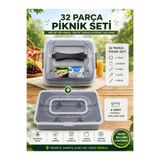 Koseva 32 Parça Piknik Seti & 6’lı Taşıma Çantalı Saklama Kabı