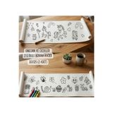 Kosinüs Reklam Rulo Boyama Kağıdı-Unicorn&Çiçekler 2 li Set
