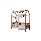 Köşk Mobilya Çatılı 120x200 Ölçüsünde Montessori Bebek ve Çocuk Karyolası Kahverengi