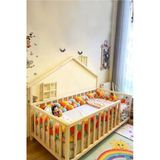 Köşk Mobilya Masal Model Montessori Bebek Ve Çocuk Karyolası Doğal Ahşap Yatak 90X190 Yatak Uyumlu