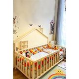 Köşk Mobilya Masal Model Montessori Bebek Ve Çocuk Karyolası Doğal Ahşap Yatak Kahverengi