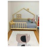 Köşk Mobilya Montessori Yatak 70X130 Yatak Uyumlu Masal Model Ahşap Yatak Bebek Karyola Organik Karyola