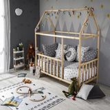 Köşk Mobilya Montessori Yatak Çatılı Model Ahşap Karyola - 80 x 190 cm - Kahverengi