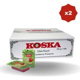 Koska Piknik Çilek Reçeli 20 Gr 100'Lü - (2 Paket)