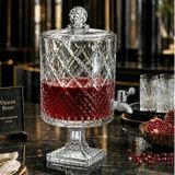 Kosova Ayaklı Kristal Kesim Geometrik Desenli Cam Sebil Şerbetlik 4.5 Lt. - SUR-85