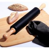 Kosova Bambu Saplı Silikon Merdane Siyah 14 cm Ebatları ile Mutfakta Kullanıma Uygun