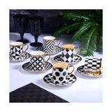Kosova Black Pattern 6'lı 200 cc Nescafe Takımı