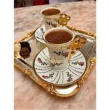 Kosova ÇRC-179-90CC -2li Kahve Fincanı (Rose Flower) - Renkli - 90 ml