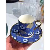 Kosova Evileye 6 Kişilik Türk Kahvesi Fincanı - Azur Mavi