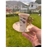 Kosova RSY-143 90CC 6LI UZUN KAHVE FİNCAN TAKIMI (ROSE FLOWER)