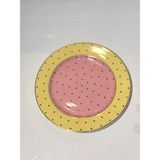 Kosova Sarı Puantiyeli Tekli Pasta Tabak 20 Cm