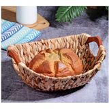 Kosova Wicker Bezli Oval Ahşap Kulplu Hasır Ekmek Sepeti