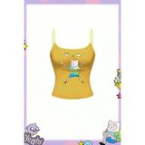 Köstebek Adventure Time Finn and Jack Askılı Tişört Madonna Yaka Bluz