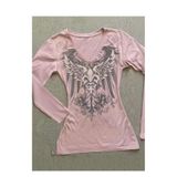 Köstebek Pembe Gothic Wing Uzun Kollu Bluz