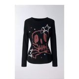 Köstebek Skull Stars Vintage Uzun Kollu Bluz