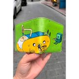 Köstebek Yeşil Adventure Time Finn and Jack BMO OOO Diyarı Erkek Cüzdan